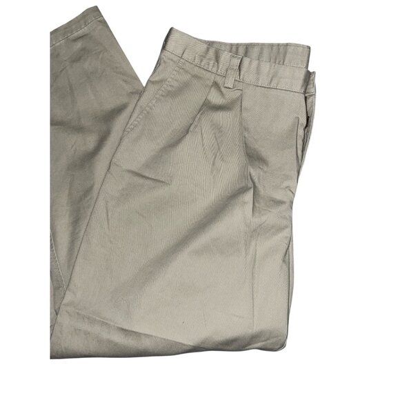 Dockers Mens Pleated Khaki Pants W42 L32 100% Cotton Beige Casual Wear - Picture 7 of 9
